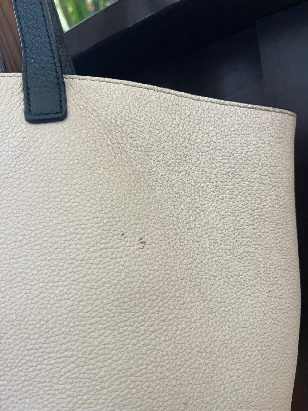 Karl Lagerfeld Black and Cream Two-Tone Pebbled Leather Tote - Picture 4 of 11